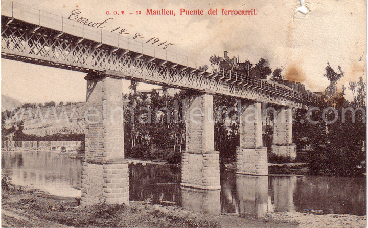 Manlleu. El Pont del tren. C.O.T. Any 1911.