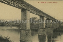Manlleu. El Pont del tren. L. Roisin. Any 1919.