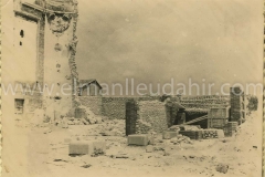 Manlleu. 6 de juliol de 1941. fase de reconstruccio de l'esglesia parroquial.
