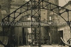 Manlleu. 9 d'agost de 1943. fase de reconstruccio de l'esglesia parroquial.